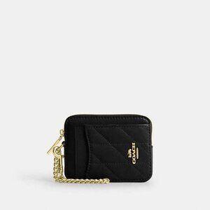 COACH Zip Card Case With Quilting